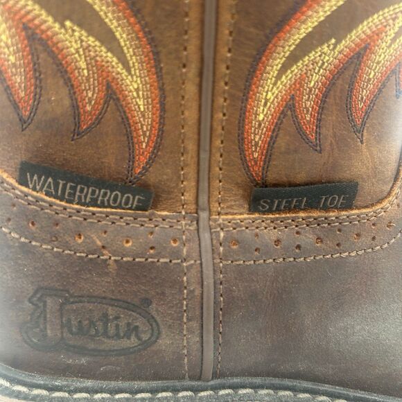 Justin Boots Brown Leather Western Work Boots main image 10